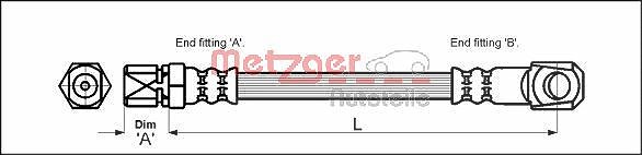 Metzger Autoteile Bremsschlauch [Hersteller-Nr. 4113269] für Lada