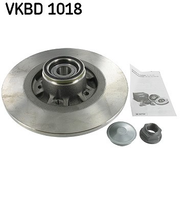 Skf 1x Bremsscheibe mit Radlager Voll Hinterachse [Hersteller-Nr. VKBD1018] für Mercedes-Benz, Renault