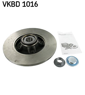 Skf 1x Bremsscheibe Hinten Voll ohne Radlager [Hersteller-Nr. VKBD1016] für Citroën, Peugeot, Ds
