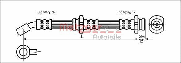 Metzger Autoteile Bremsschlauch [Hersteller-Nr. 4111973] für Nissan