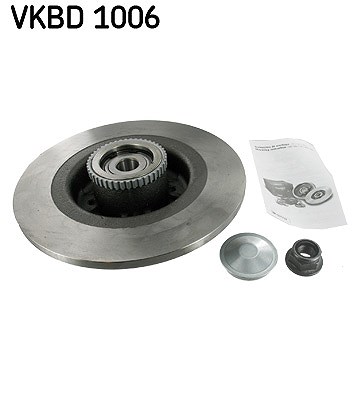 Skf 1x Bremsscheibe Hinterachse mit ABS-Ring+Lager [Hersteller-Nr. VKBD1006] für Renault