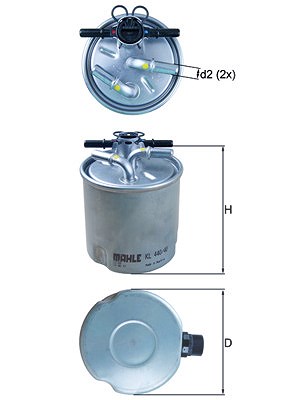 Mahle Kraftstofffilter [Hersteller-Nr. KL440/40] für Renault, Nissan