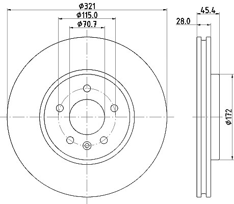 Hella Bremsscheibe [Hersteller-Nr. 8DD355132-171] für Opel, Vauxhall