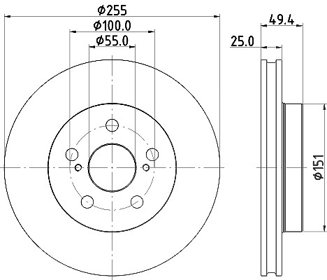 Hella Bremsscheibe [Hersteller-Nr. 8DD355131-911] für Toyota