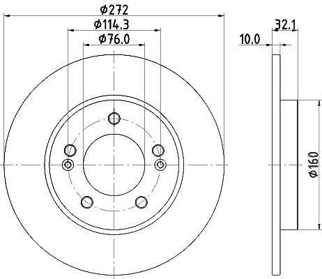 Hella Bremsscheibe [Hersteller-Nr. 8DD355126-501] für Hyundai, Kia