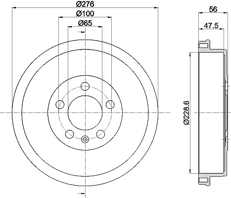 Hella Bremstrommel [Hersteller-Nr. 8DT355303-081] für Skoda, VW