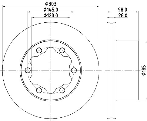Hella Bremsscheibe [Hersteller-Nr. 8DD355129-991] für Man, VW