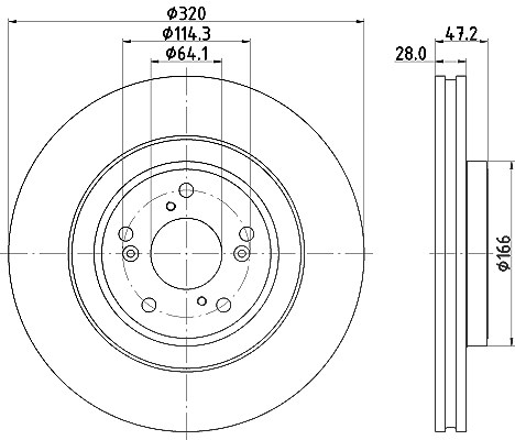 Hella Bremsscheibe [Hersteller-Nr. 8DD355132-241] für Honda