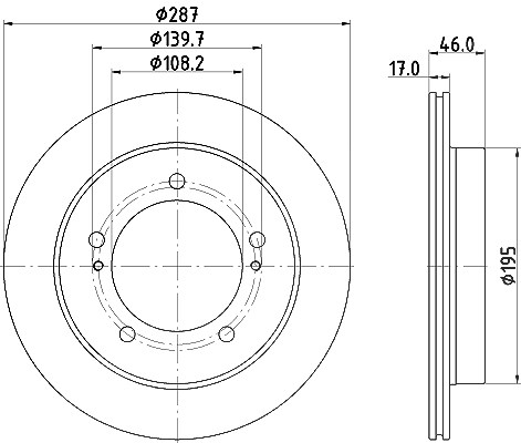 Hella Bremsscheibe [Hersteller-Nr. 8DD355132-911] für Santana, Suzuki