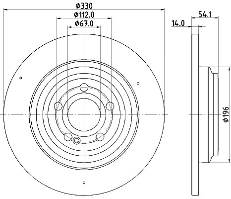 Hella Bremsscheibe [Hersteller-Nr. 8DD355132-311] für Mercedes-Benz