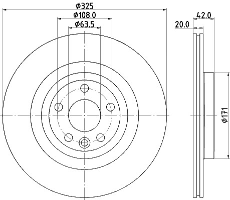 Hella Bremsscheibe [Hersteller-Nr. 8DD355132-601] für Land Rover, Jaguar