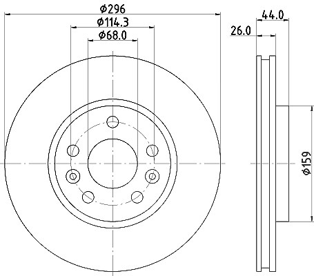 Hella Bremsscheibe [Hersteller-Nr. 8DD355131-871] für Dacia, Alpine, Renault, Mercedes-Benz, Nissan