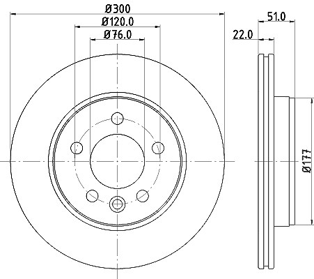 Hella Bremsscheibe [Hersteller-Nr. 8DD355125-571] für Man, VW