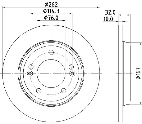 Hella Bremsscheibe [Hersteller-Nr. 8DD355132-611] für Hyundai, Kia