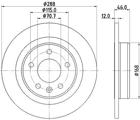 Hella Bremsscheibe [Hersteller-Nr. 8DD355132-631] für Opel, Vauxhall