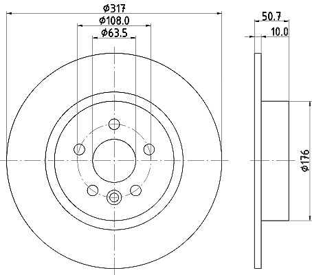 Hella Bremsscheibe [Hersteller-Nr. 8DD355131-851] für Land Rover