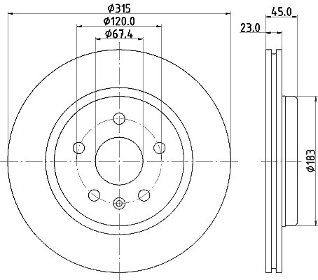 Hella Bremsscheibe [Hersteller-Nr. 8DD355132-751] für Vauxhall, Opel