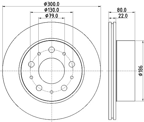 Hella Bremsscheibe [Hersteller-Nr. 8DD355125-291] für Fiat, Citroën, Peugeot, Opel