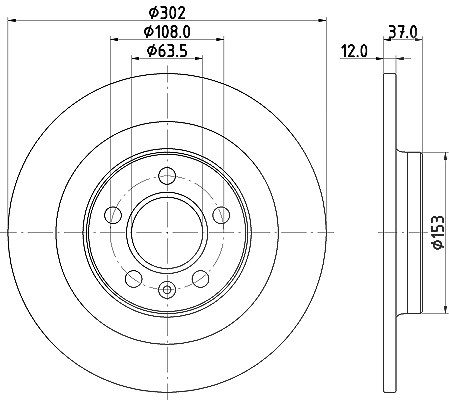Hella Bremsscheibe [Hersteller-Nr. 8DD355132-121] für Volvo