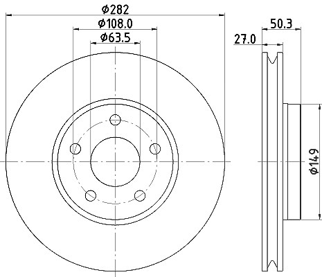Hella Bremsscheibe Vorderachse belüftet [Hersteller-Nr. 8DD355132-021] für Ford