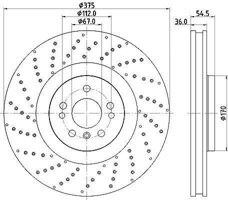 Hella Bremsscheibe [Hersteller-Nr. 8DD355125-041] für Mercedes-Benz