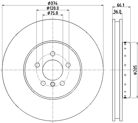 Hella Bremsscheibe [Hersteller-Nr. 8DD355120-691] für BMW