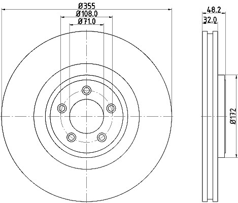 Hella Bremsscheibe [Hersteller-Nr. 8DD355129-071] für Jaguar