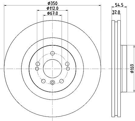 Hella 1x Bremsscheibe Vorderachse Belüftet [Hersteller-Nr. 8DD355113-191] für Mercedes-Benz