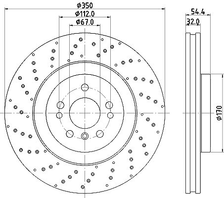 Hella Bremsscheibe [Hersteller-Nr. 8DD355122-541] für Mercedes-Benz