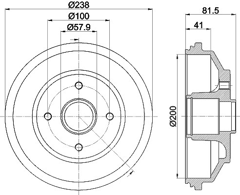 Hella Bremstrommel [Hersteller-Nr. 8DT355302-931] für Suzuki, Vauxhall, German E Cars, Opel