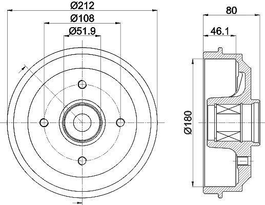 Hella Bremstrommel [Hersteller-Nr. 8DT355302-811] für Peugeot, Citroën