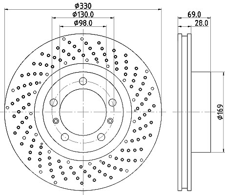 Hella Bremsscheibe [Hersteller-Nr. 8DD355125-031] für Porsche