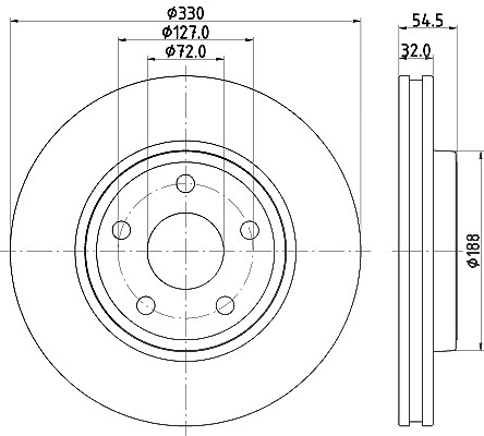 Hella Bremsscheibe [Hersteller-Nr. 8DD355122-681] für Dodge, Jeep