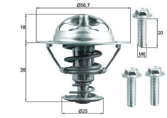 Mahle Thermostat, Kühlmittel [Hersteller-Nr. TX20290D] für Volvo, Ford