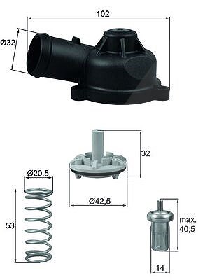 Mahle Thermostat, Kühlmittel [Hersteller-Nr. TI24483D] für Audi, Seat, VW, Skoda