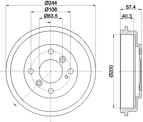 Hella Bremstrommel [Hersteller-Nr. 8DT355302-631] für Ford