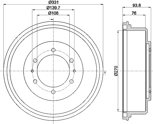 Hella Bremstrommel [Hersteller-Nr. 8DT355302-611] für Mitsubishi