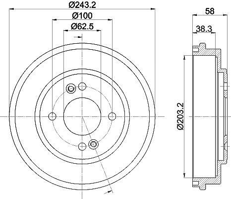 Hella Bremstrommel [Hersteller-Nr. 8DT355301-041] für Hyundai