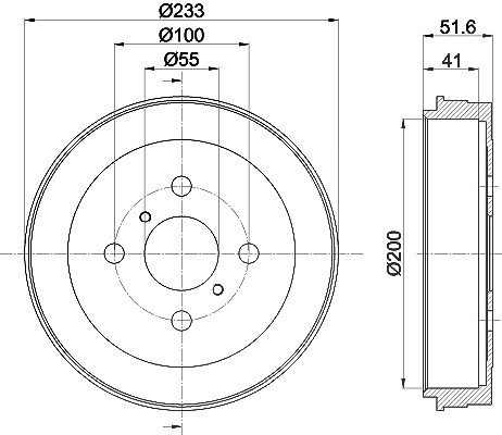 Hella Bremstrommel [Hersteller-Nr. 8DT355301-751] für Toyota