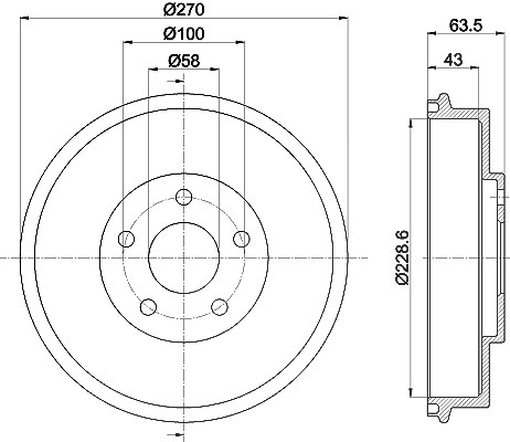 Hella Bremstrommel [Hersteller-Nr. 8DT355300-911] für Subaru