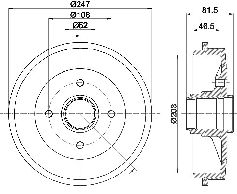 Hella Bremstrommel [Hersteller-Nr. 8DT355300-481] für Peugeot, Citroën