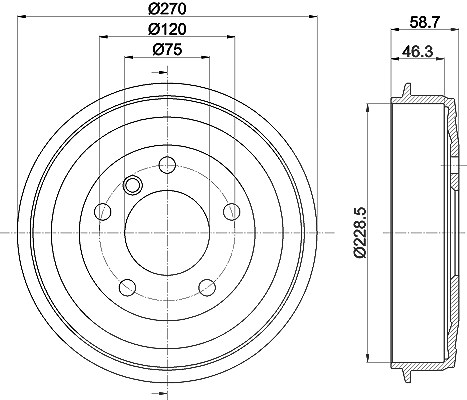 Hella Bremstrommel [Hersteller-Nr. 8DT355300-021] für BMW