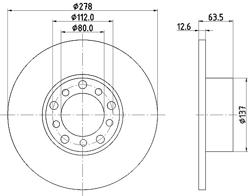 Hella Bremsscheibe [Hersteller-Nr. 8DD355100-071] für Mercedes-Benz