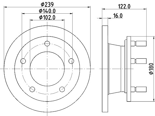 Hella 1x Bremsscheibe [Hersteller-Nr. 8DD355101-471] für Mercedes-Benz