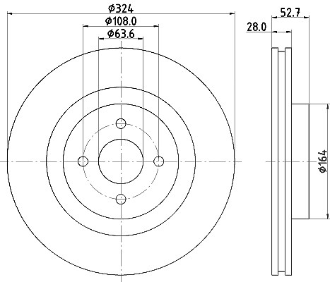 Hella Bremsscheibe [Hersteller-Nr. 8DD355112-711] für Ford