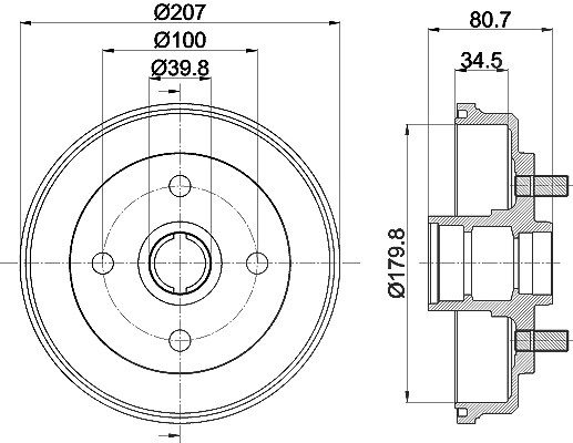 Hella Bremstrommel [Hersteller-Nr. 8DT355302-061] für Toyota