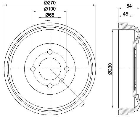 Hella Bremstrommel [Hersteller-Nr. 8DT355301-691] für VW