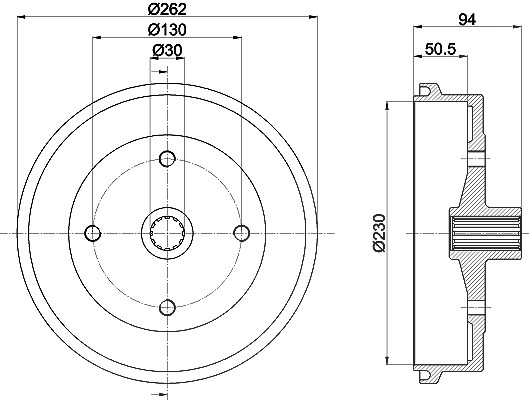 Hella Bremstrommel [Hersteller-Nr. 8DT355301-671] für VW