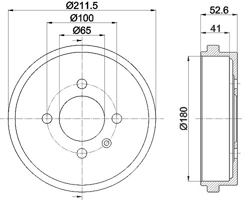 Hella Bremstrommel Hinterachse [Hersteller-Nr. 8DT355301-561] für Seat, VW