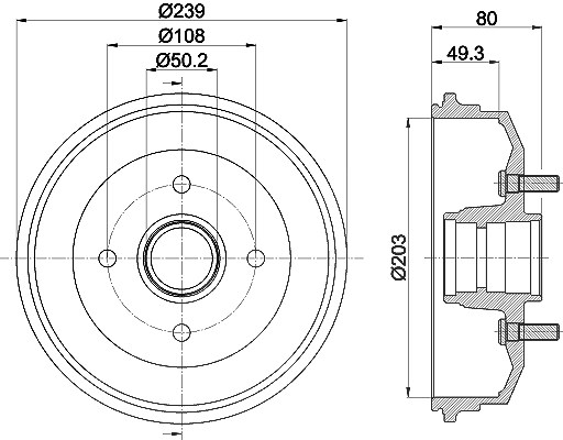 Hella Bremstrommel [Hersteller-Nr. 8DT355301-361] für Ford